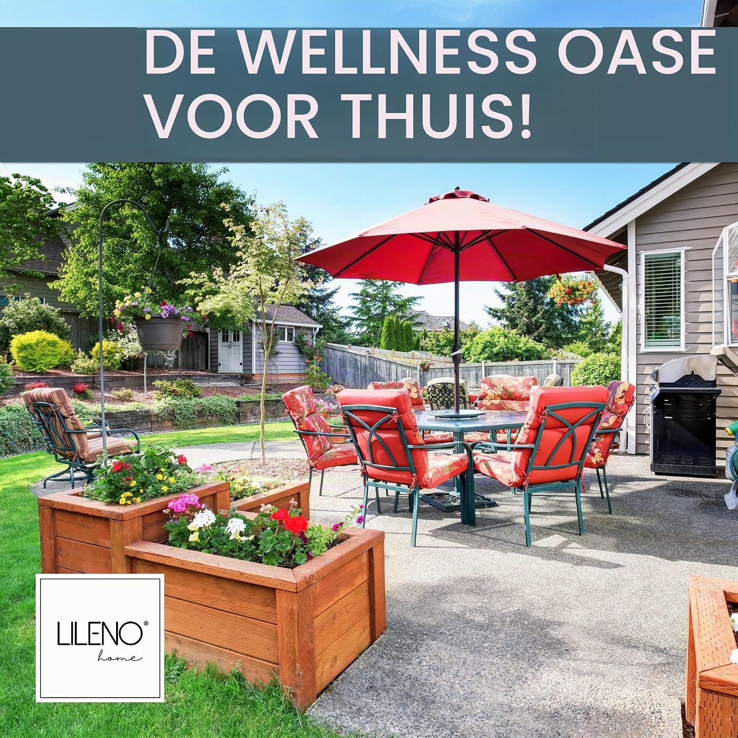 Detalle de LILENO HOME Tami tuinstoelkussens, set van 2 voor stoelen met lage rugleuning