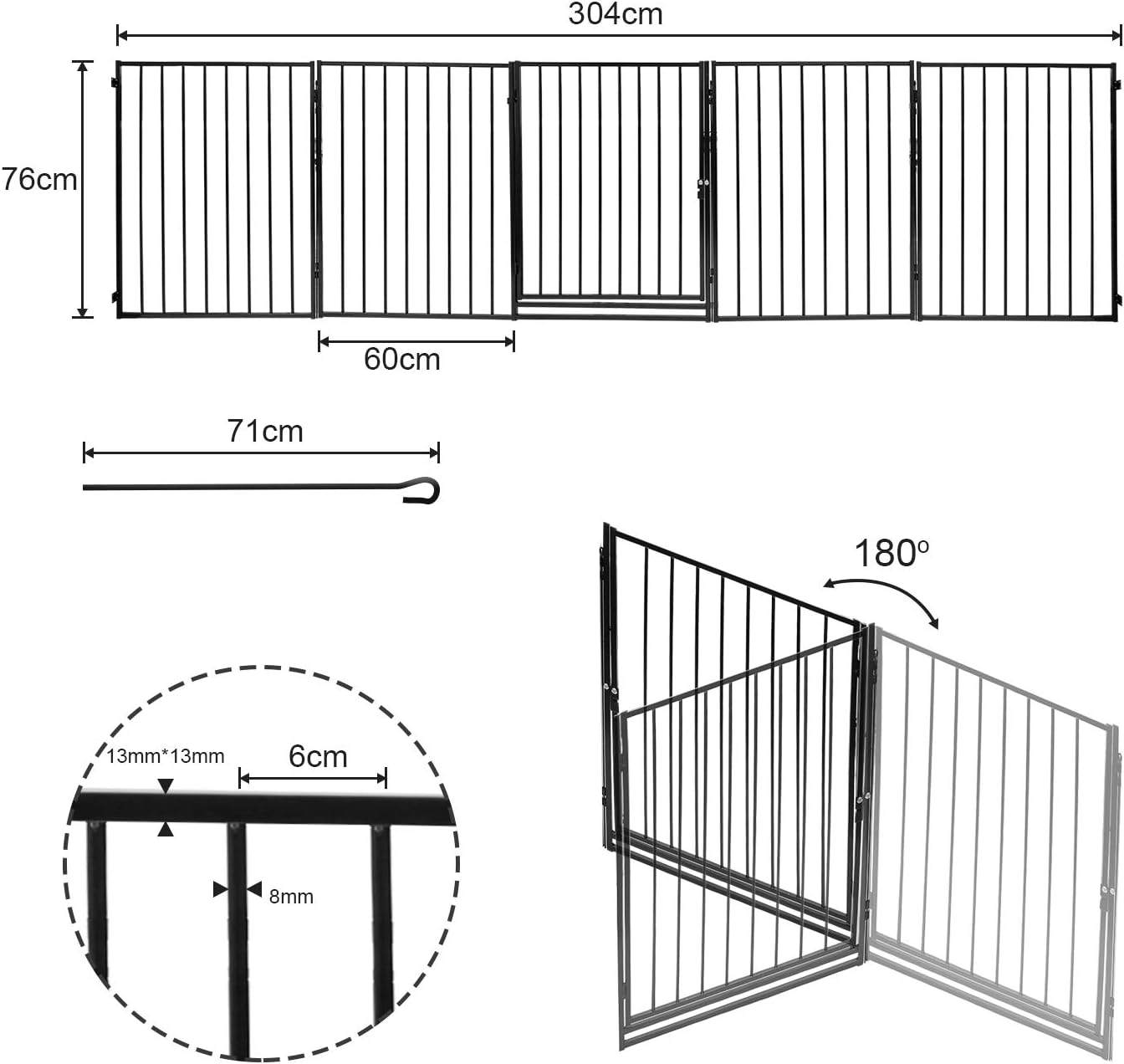 Thumbnail 5 de Ansobea Barrière de cheminée 304 cm, 5 pièces 🔒