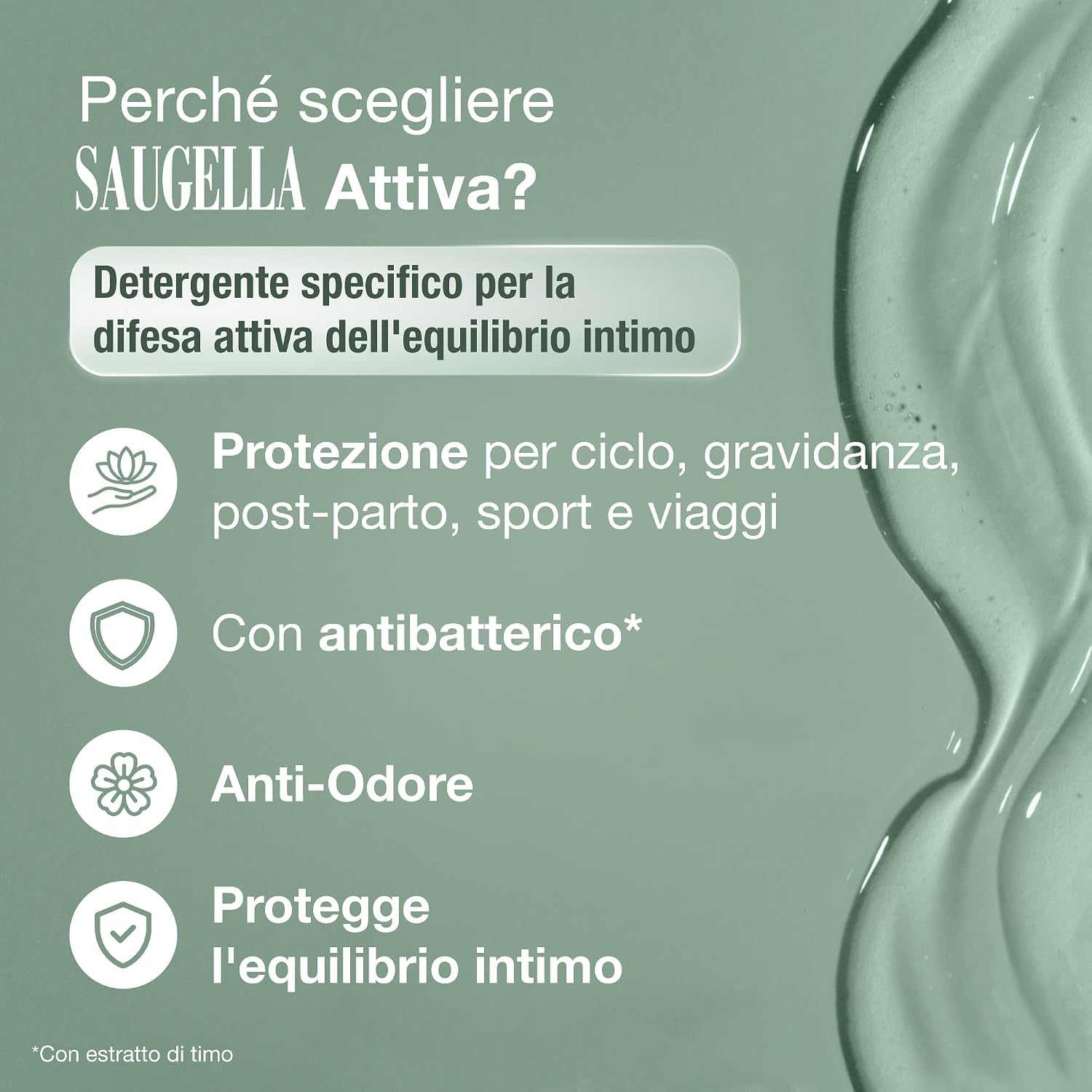 Detalle 2 de Saugella Attiva detergente intimo antibatterico pH 3,5 500 ml