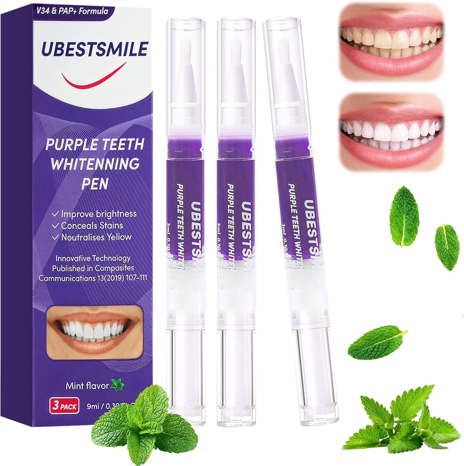 3 Penne Gel Sbiancante per Denti 🦷