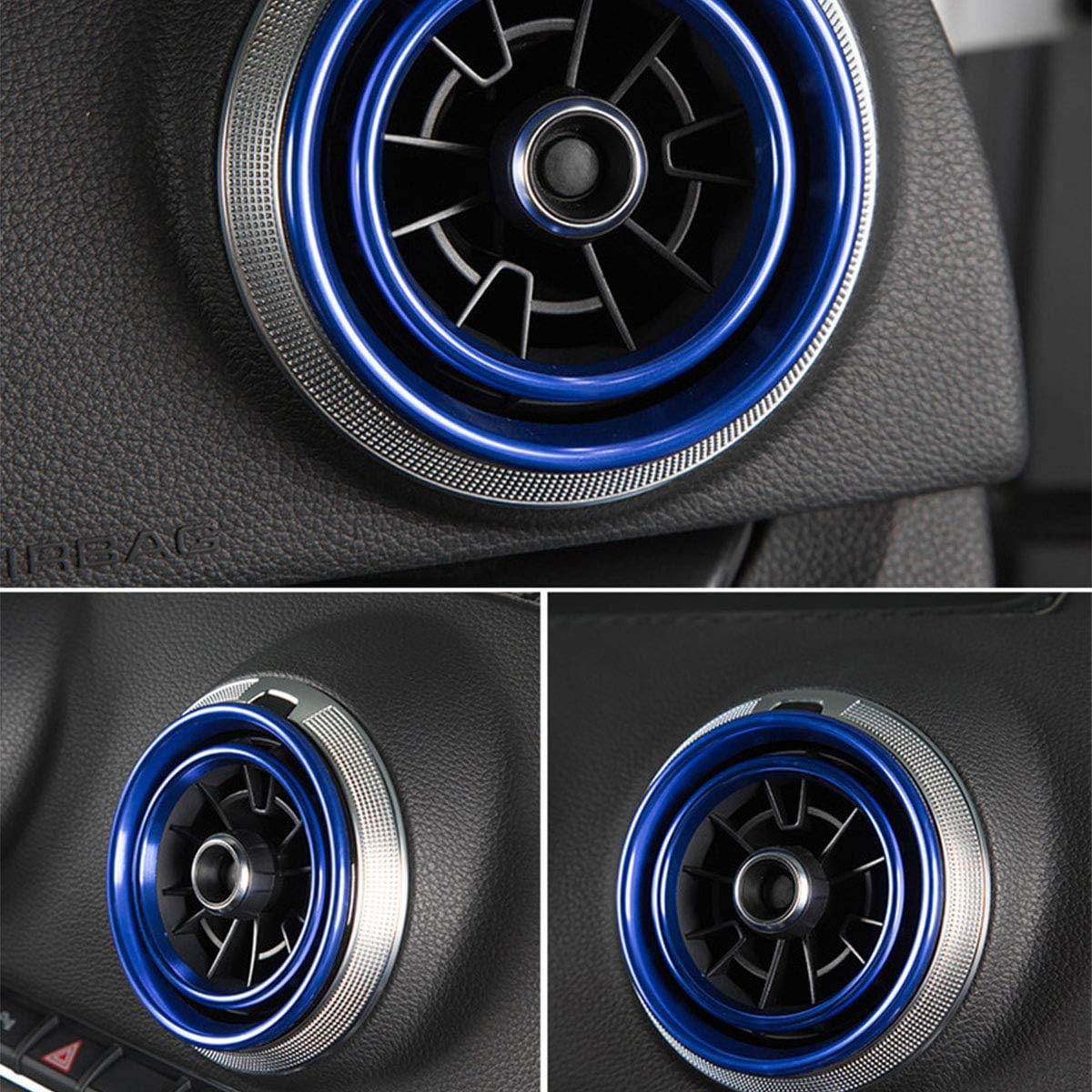 Detalle de NewTH 4pc Aluminium Alloy Air Vent Outlet Ring Covers for Audi A3/S3 (2013-2016) & Q2 (2017+) in Blue