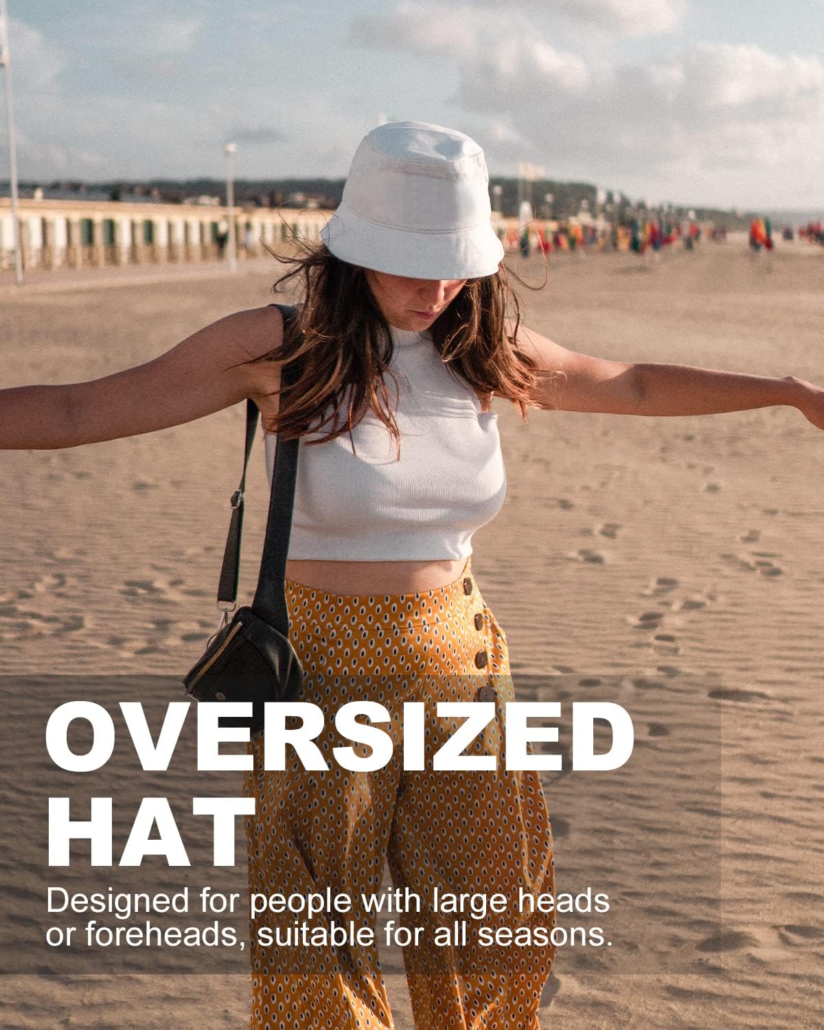 Detalle 2 de Zylioo Reversible Bucket Sun Hat – L/XL/XX-Large, 100% Cotton with Dual Brim Options
