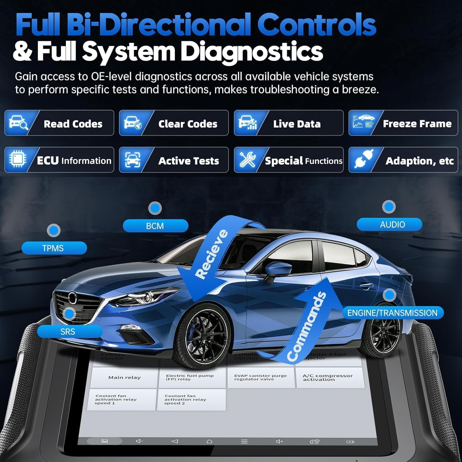 Thumbnail 6 de XTOOL D9S 2.0: AI-Assisted OE-Level Bidirectional Scanner for Full-System Diagnostics