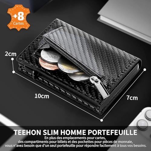 Thumbnail 4 de TEEHON Portefeuille Homme en Cuir – Blocage RFID & Poche à Monnaie