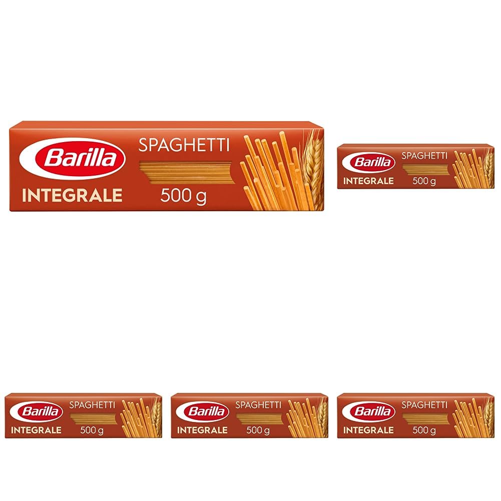Barilla Pasta Integrale Linguine – Vollkorn-Hartweizen-Pasta, 500 g, Packung mit 5