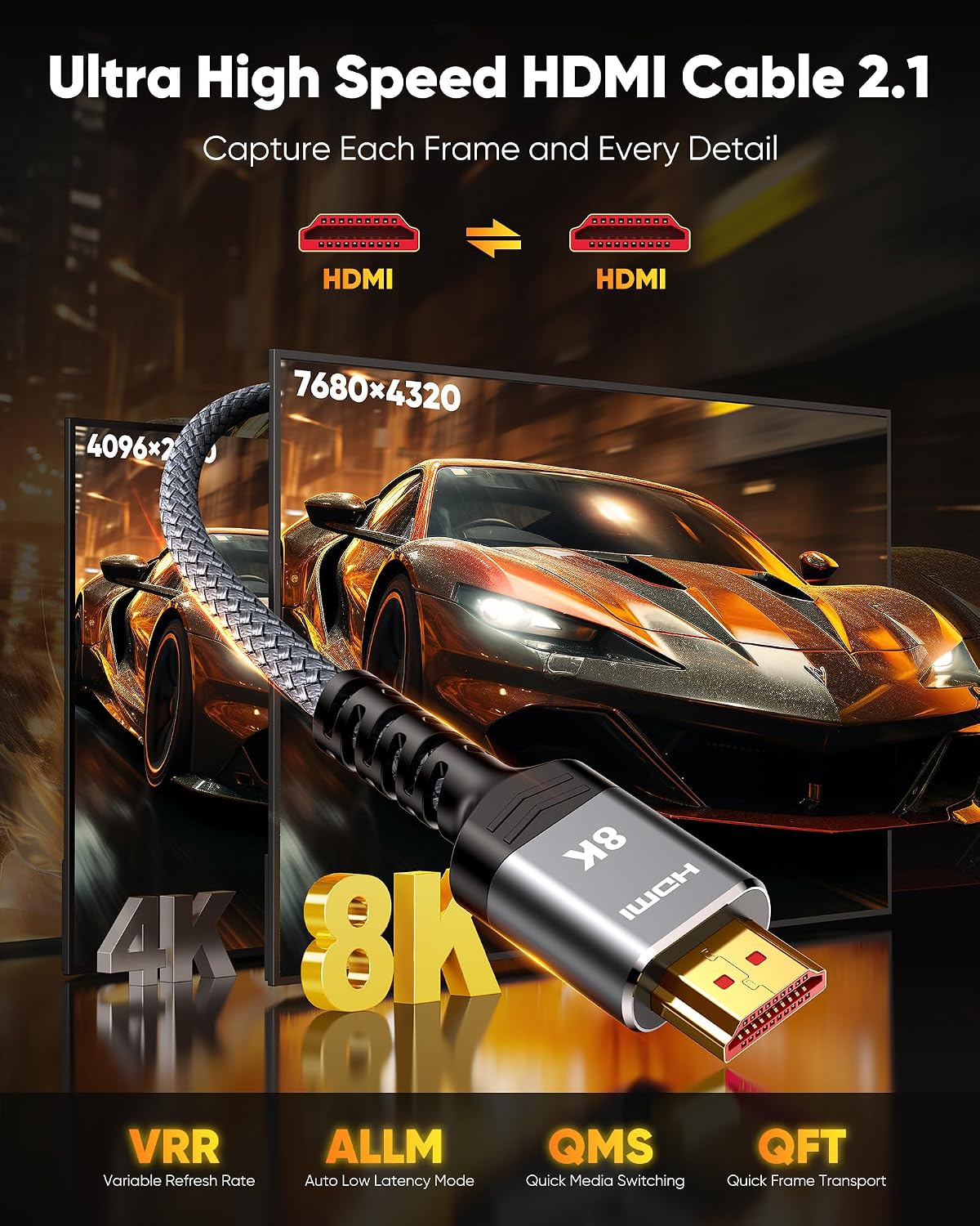 Detalle 2 de Snowkids 5m HDMI 2.1 cable 8K@60Hz