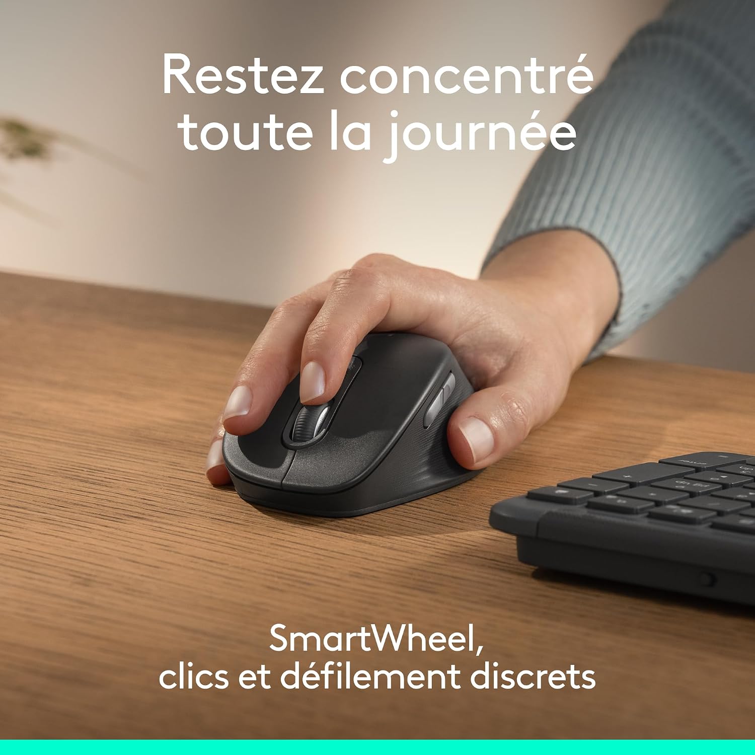 Detalle 2 de Logitech Signature Comfort Plus MK880 toetsenbord- en muisset met AZERTY en polssteun