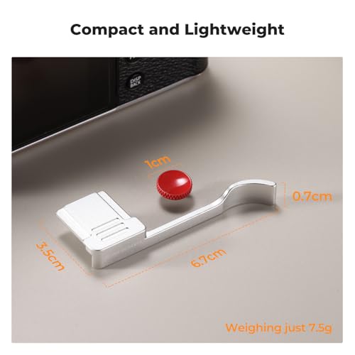 Detalle de K&F CONCEPT Camera Thumb Grip for FUJIFILM X100VI / X100V (Silver) – Practical Enhancement for One‑Handed Handling