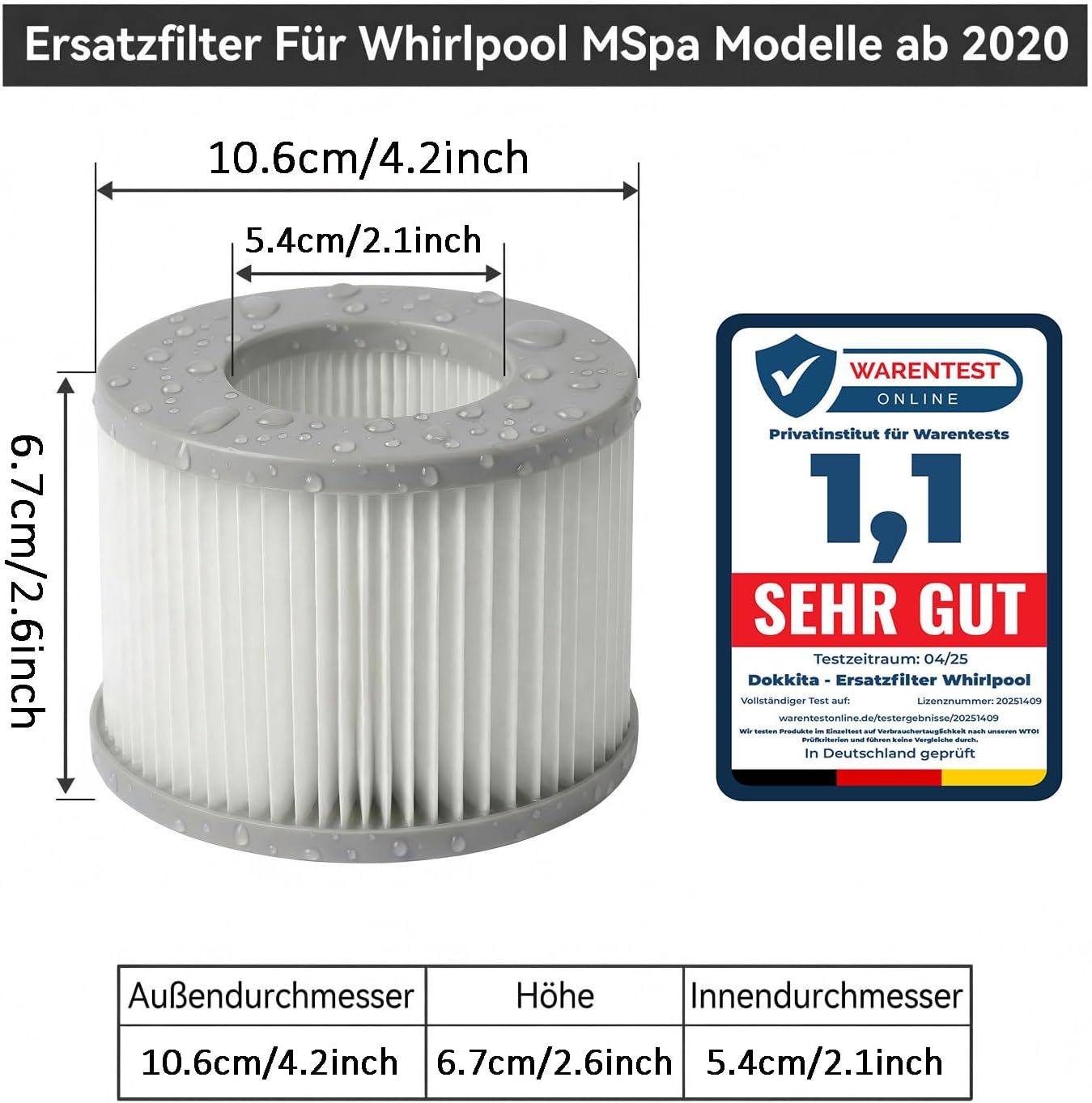 Thumbnail 1 de Dokkita 12er Set Ersatzfilter für MSPA Whirlpool-Filter-Kartuschen – kompatibel ab 2020