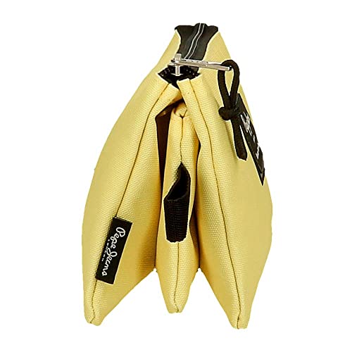 Detalle de Pepe Jeans Aris Estuche Triple Amarillo 22x12x5 cm – Poliéster