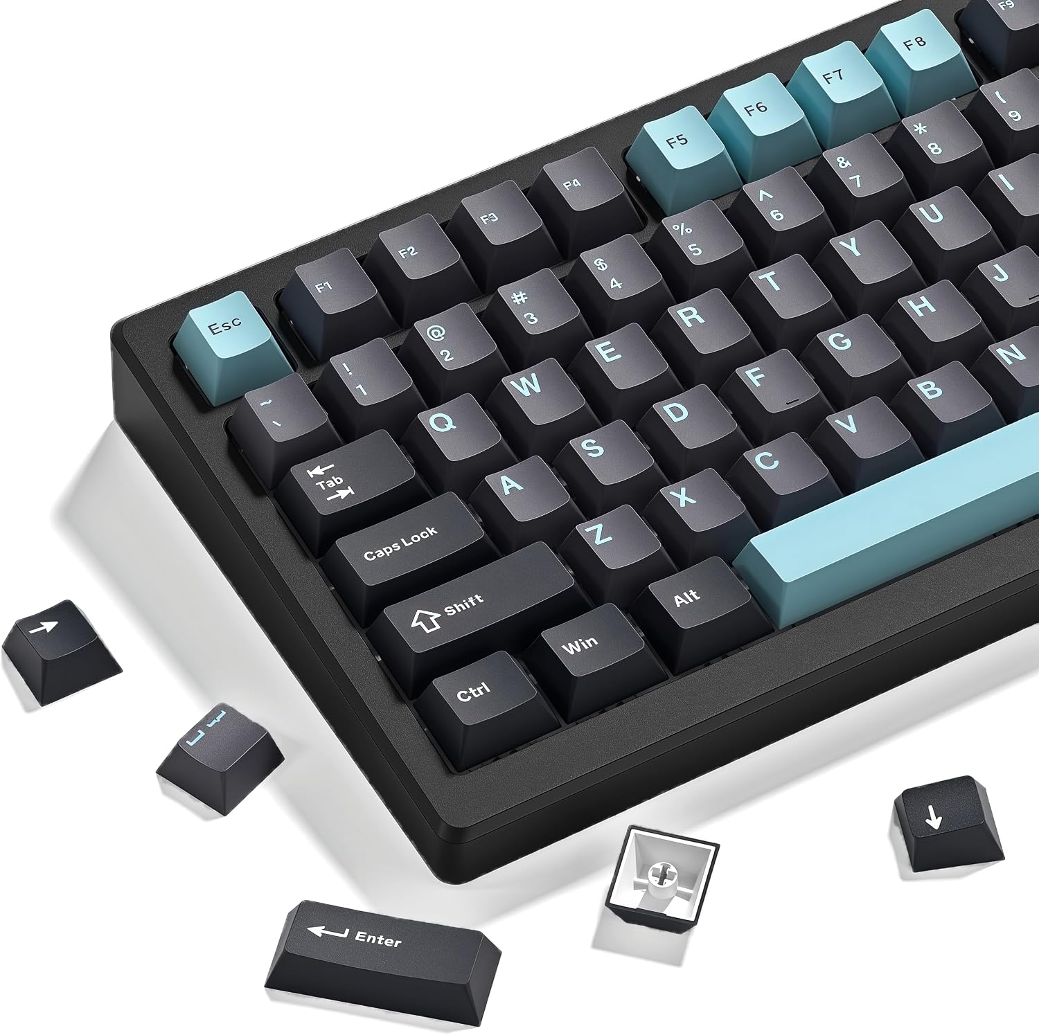 Detalle de dagaladoo usdaga-008 Double Shot PBT Keycap Set, Cherry Profile, Gray/Blue