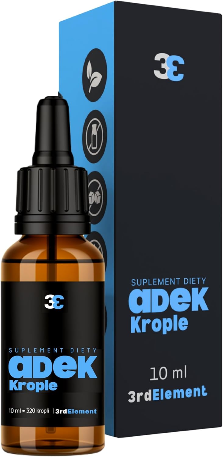 Detalle de 3rd Element Nutrition Witaminy ADEK w kroplach, wegańskie, 10 ml