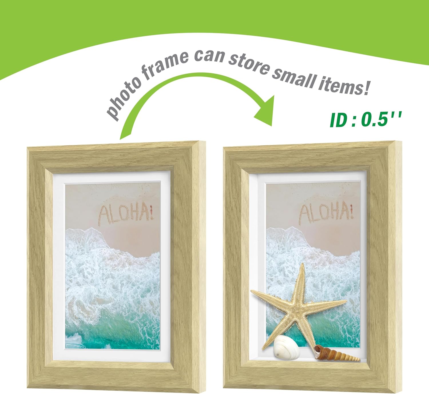 Detalle 2 de FrameWorks 2-Pack 18 x 24-Inch Natural Oak Shadow Box Frames with Removable Mats