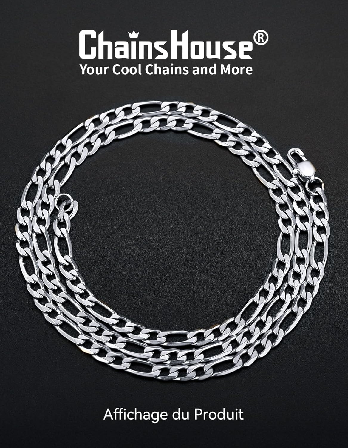 Thumbnail 6 de ChainsHouse Chaine Homme Figaro 1+3 - Collier Maille Figaro en Acier Inoxydable 316L
