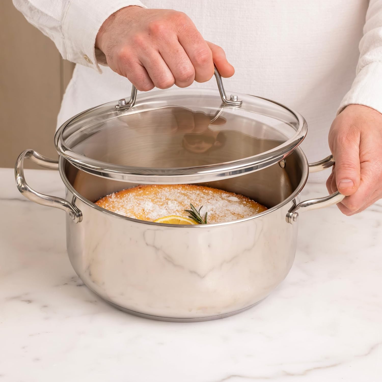 Detalle de Lagostina L853031224 Ambiente 5.2L Stainless Steel Dutch Oven