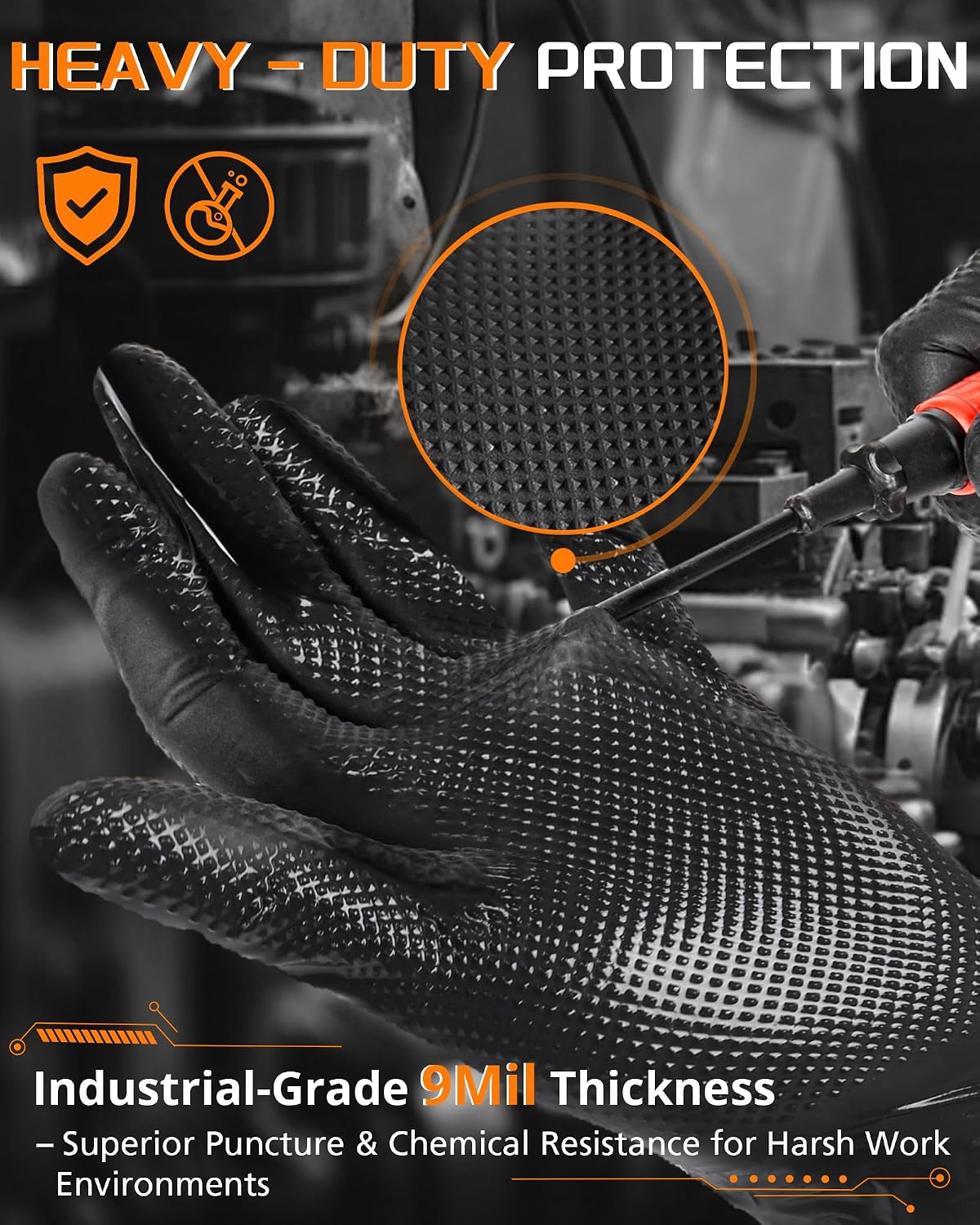 Detalle 2 de WCY Disposable Nitrile Gloves, 9 mil