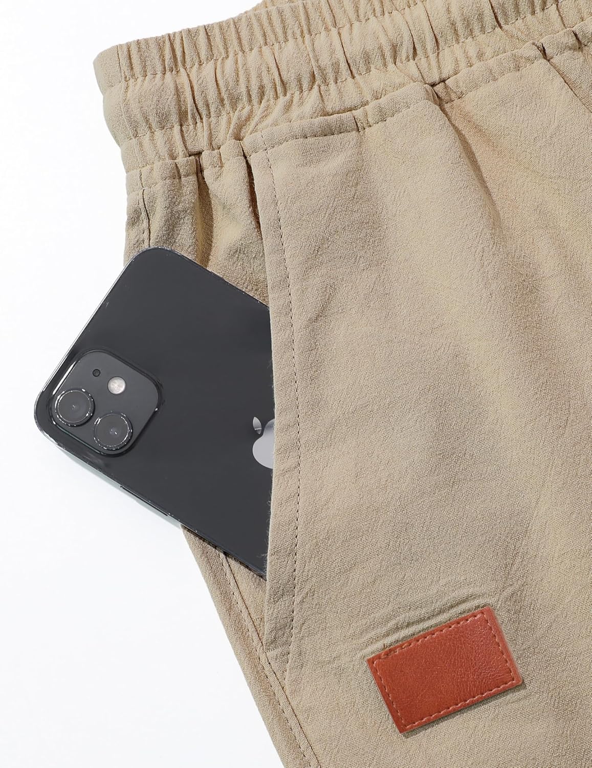 Thumbnail 5 de TARAINYA Leinen Kurze Hosen Herren – Baumwolle & Leinen Mischung mit Gummizug, Freizeithose mit Taschen