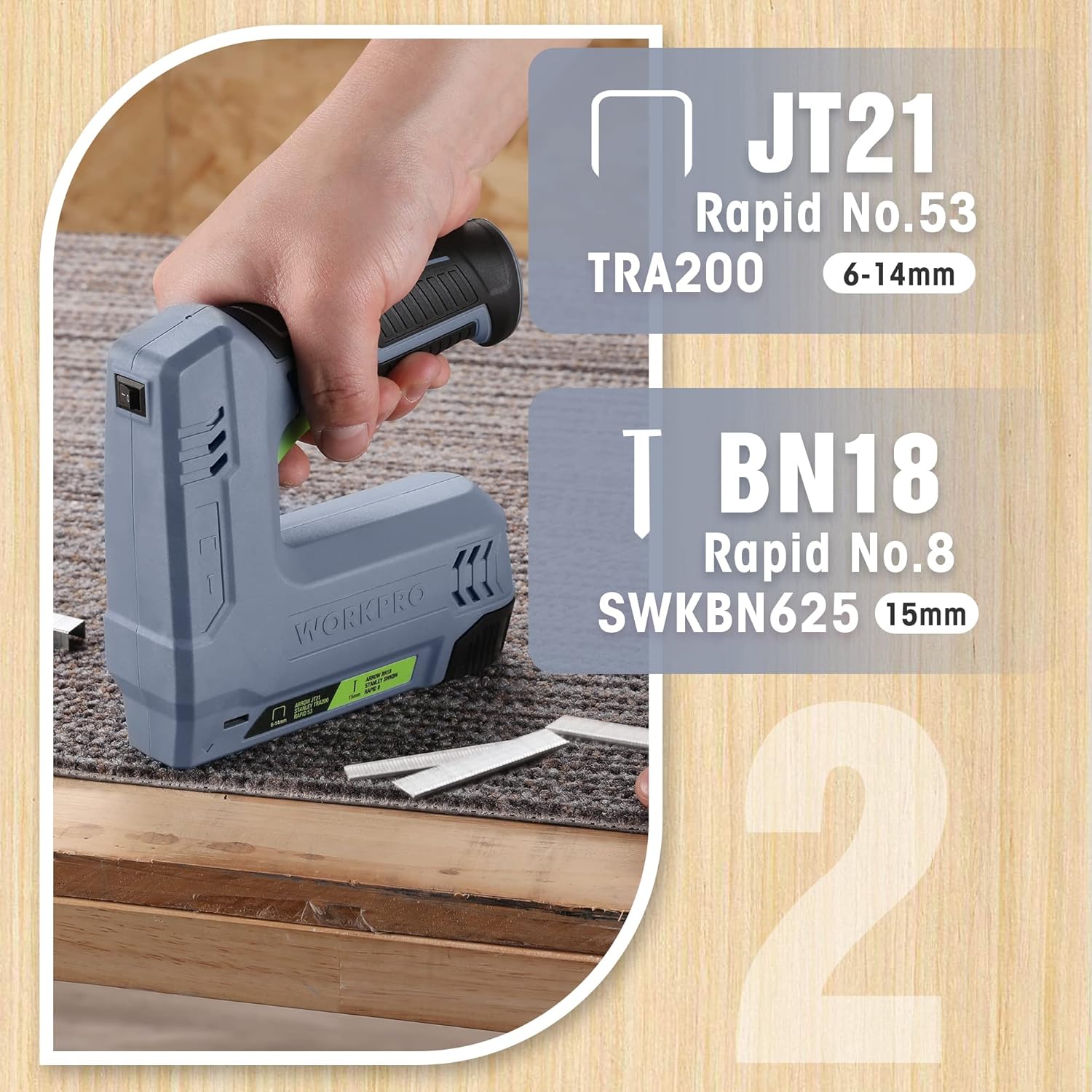Detalle de WORKPRO agrafeuse sans fil 3,6V