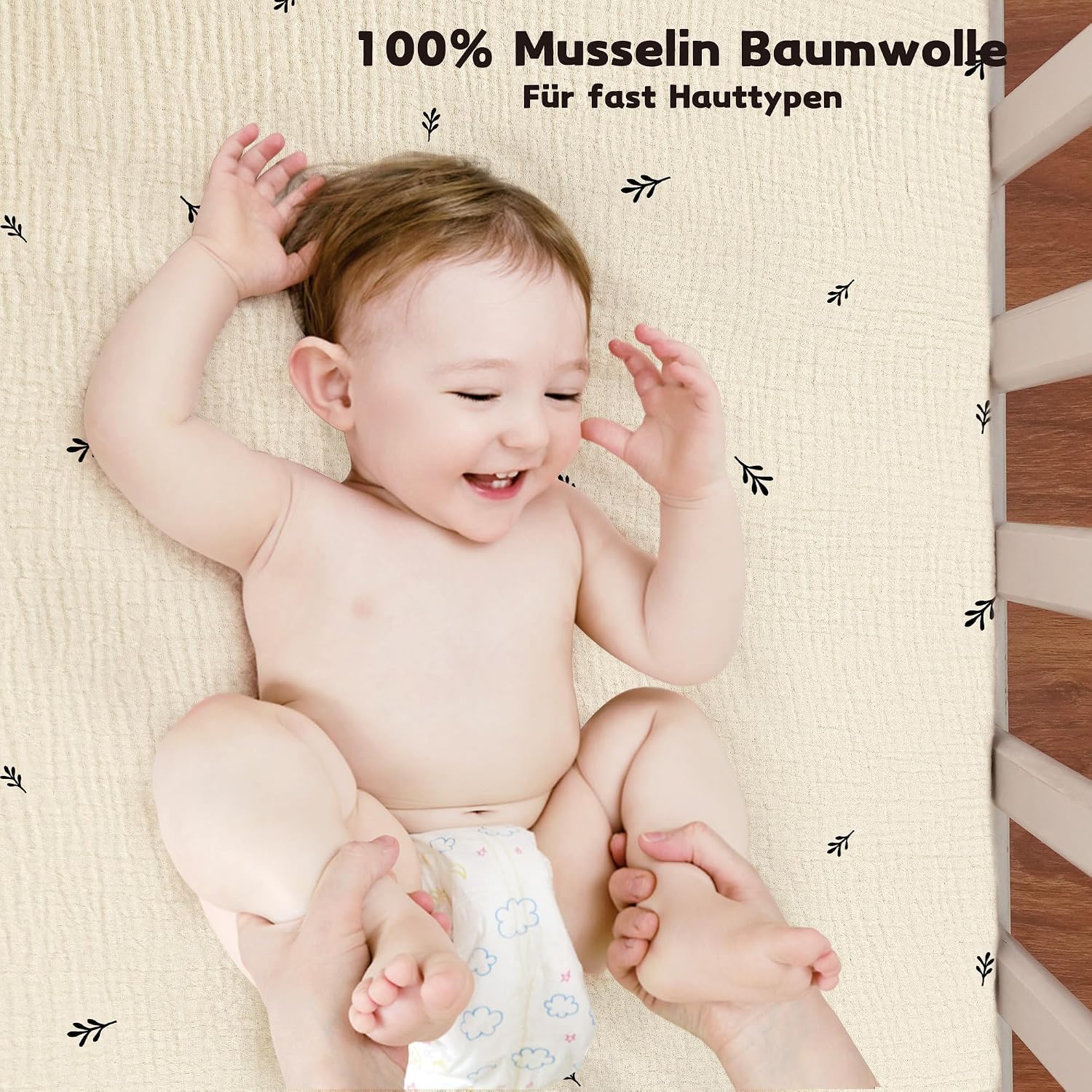 Thumbnail 1 de Susurration Musselin Spannbettlaken 70x140 cm