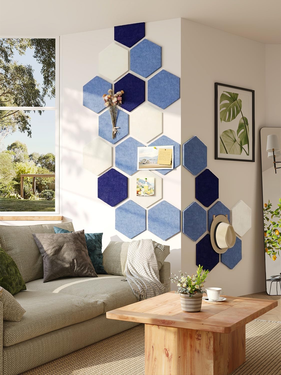 Thumbnail 6 de Uoisaiko 30cm Large Felt Hexagon Bulletin Board – Pack of 8