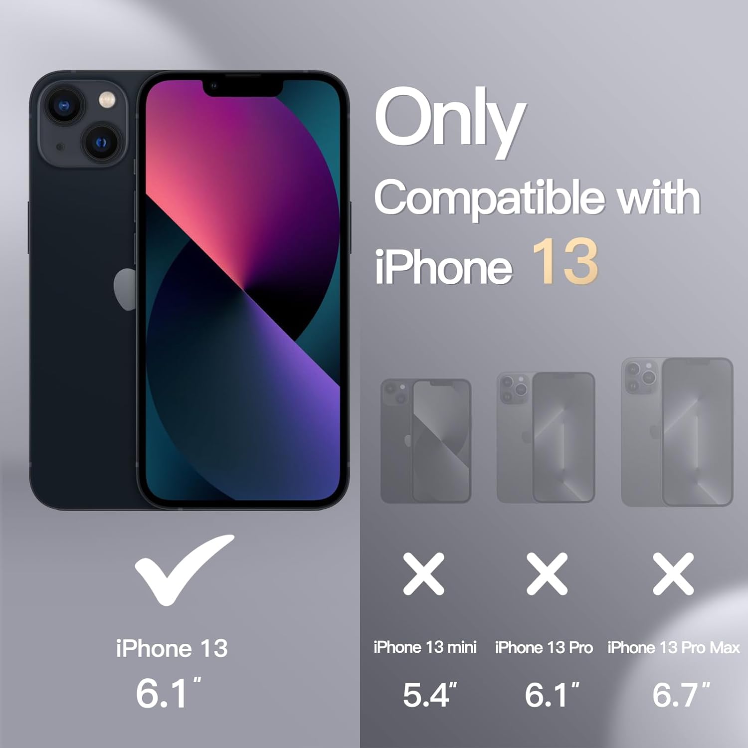 Thumbnail 1 de JETech iPhone 13-hoesje van siliconen met microvezelvoering, zwart