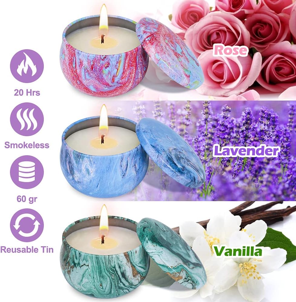 Detalle de SUPERSUN 6 Bath Bombs Gift Set with 3 Candles 🛀
