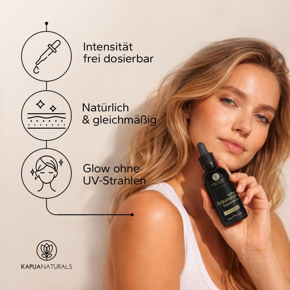 Detalle 2 de Selbstbräuner Gesicht • Self Tanning Drops – 30 ml Konzentrat mit TAN&CARE SYSTEM