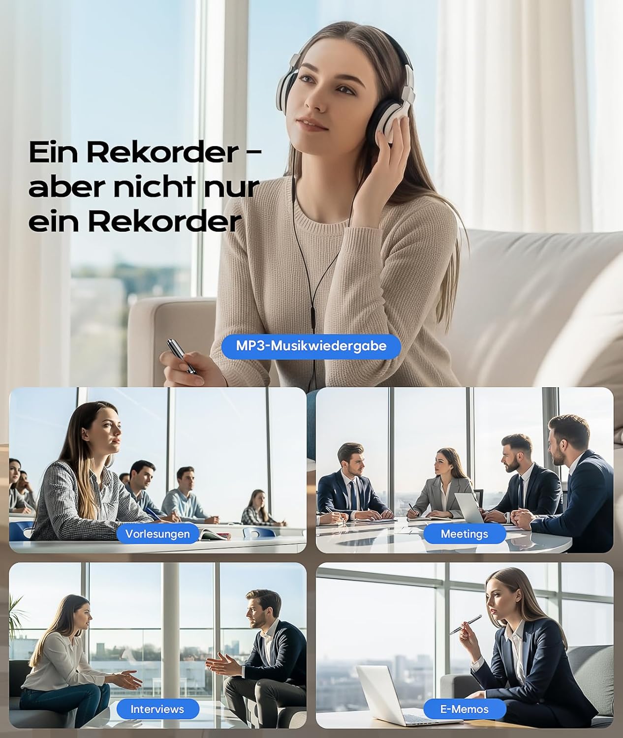 Thumbnail 6 de 72GB USB-C Diktiergerät Sprachrekorder