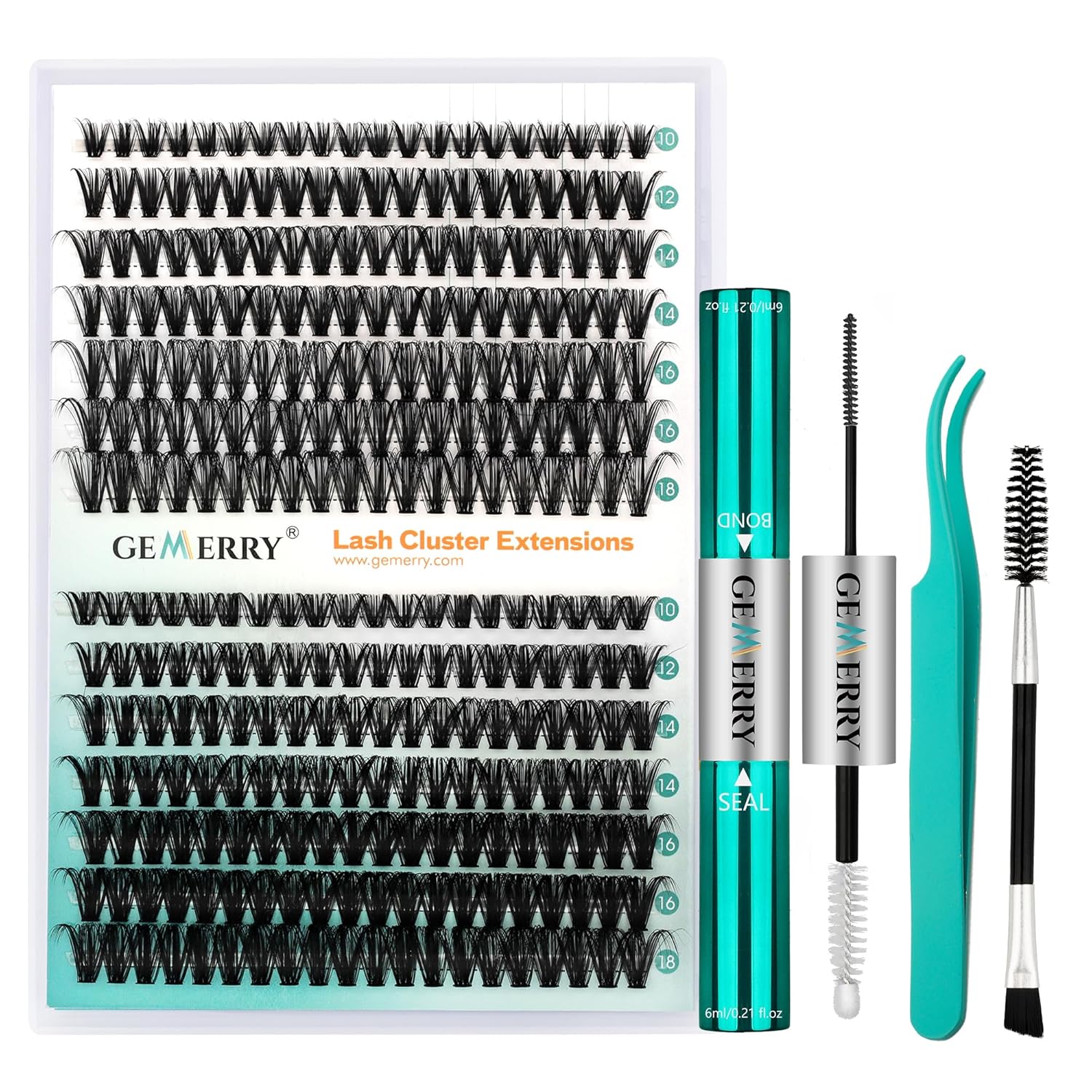 Detalle de GEMERRY Einzelwimpern-Set 40D/50D Cluster Wimpern 0.07D – DIY Wimpernverlängerung für Zuhause