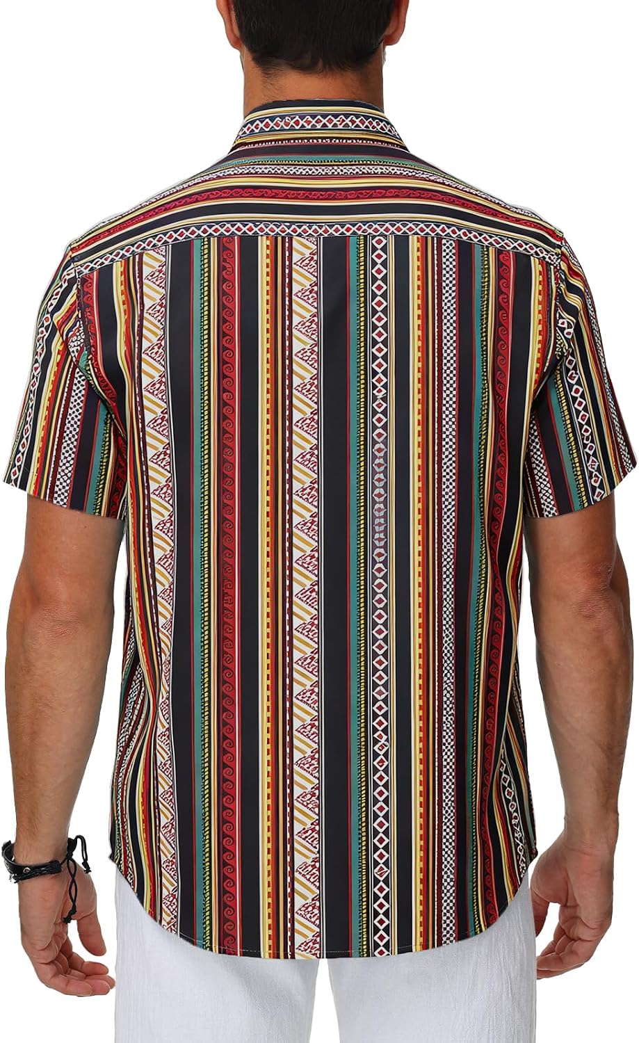 Detalle de HMIYA Herren Hawaii Hemd – 100% Baumwolle, Kurzarm, Unisex, Knopfverschluss, Regular Fit