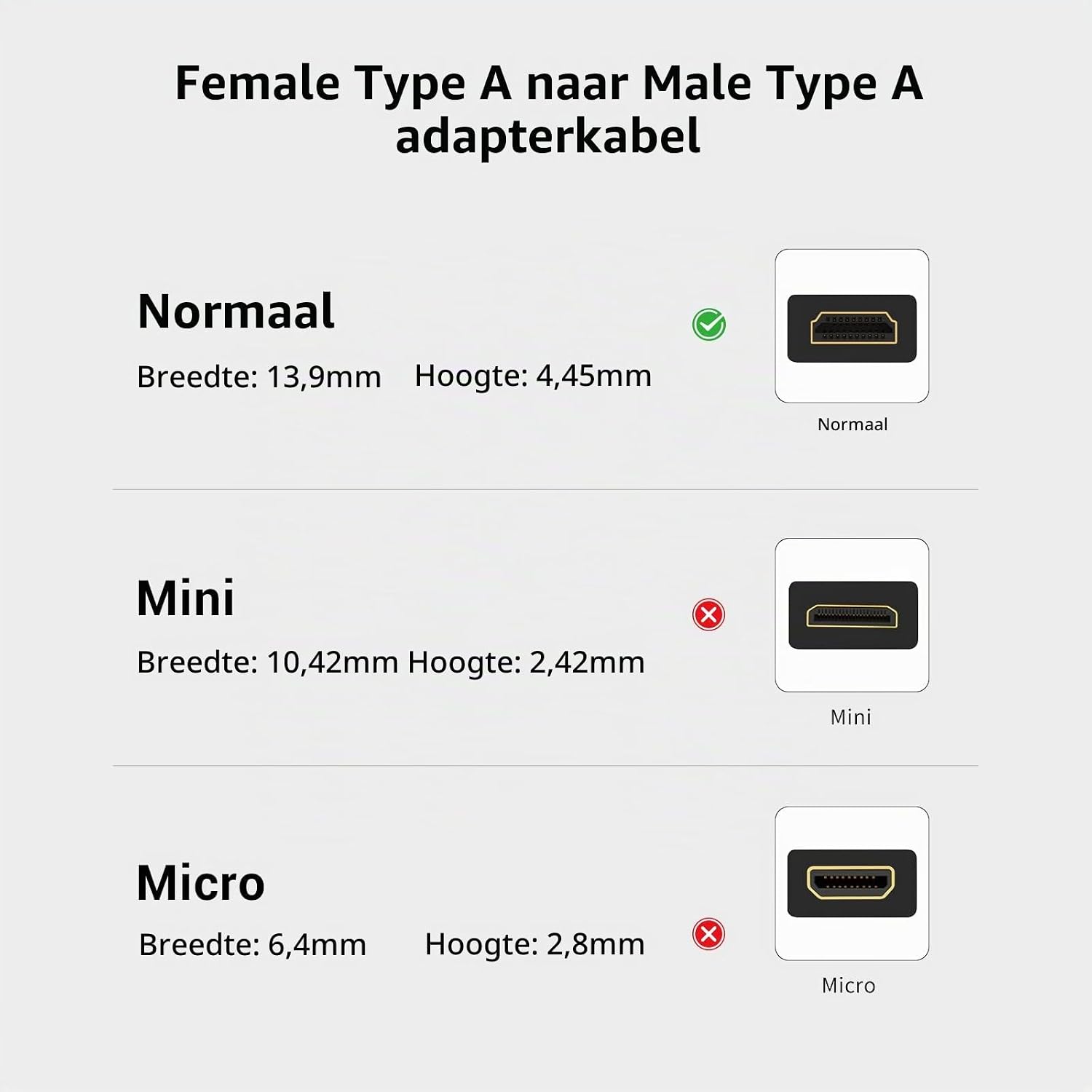 Detalle 2 de SMALLRIG 3019 HDMI-adapterkabel, 14 cm, A-naar-A, 4K bij 60 Hz