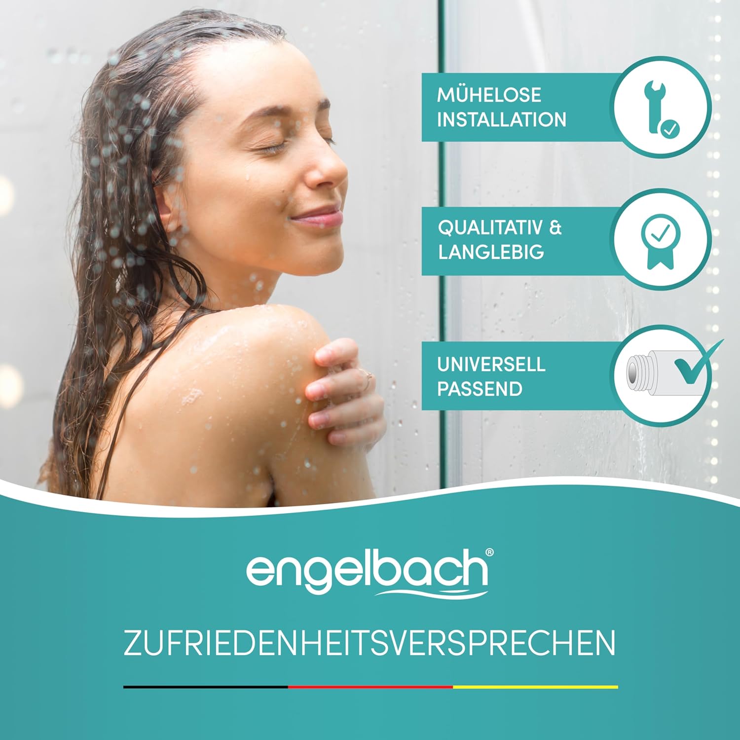 Thumbnail 6 de Engelbach Duschschlauch 1,5 m aus Edelstahl – robust, knickgeschützt und Made in Germany