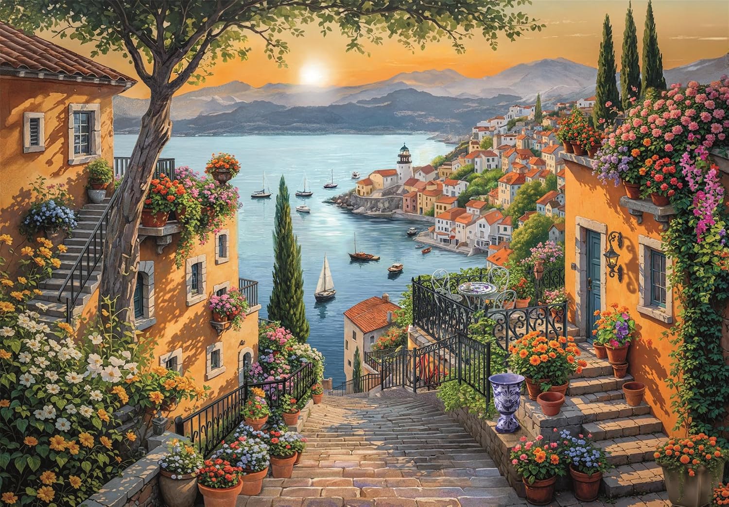 Detalle de Clementoni Puzzle Collection Steps to The Harbor (31729) – 1500 Teile, Compact Box
