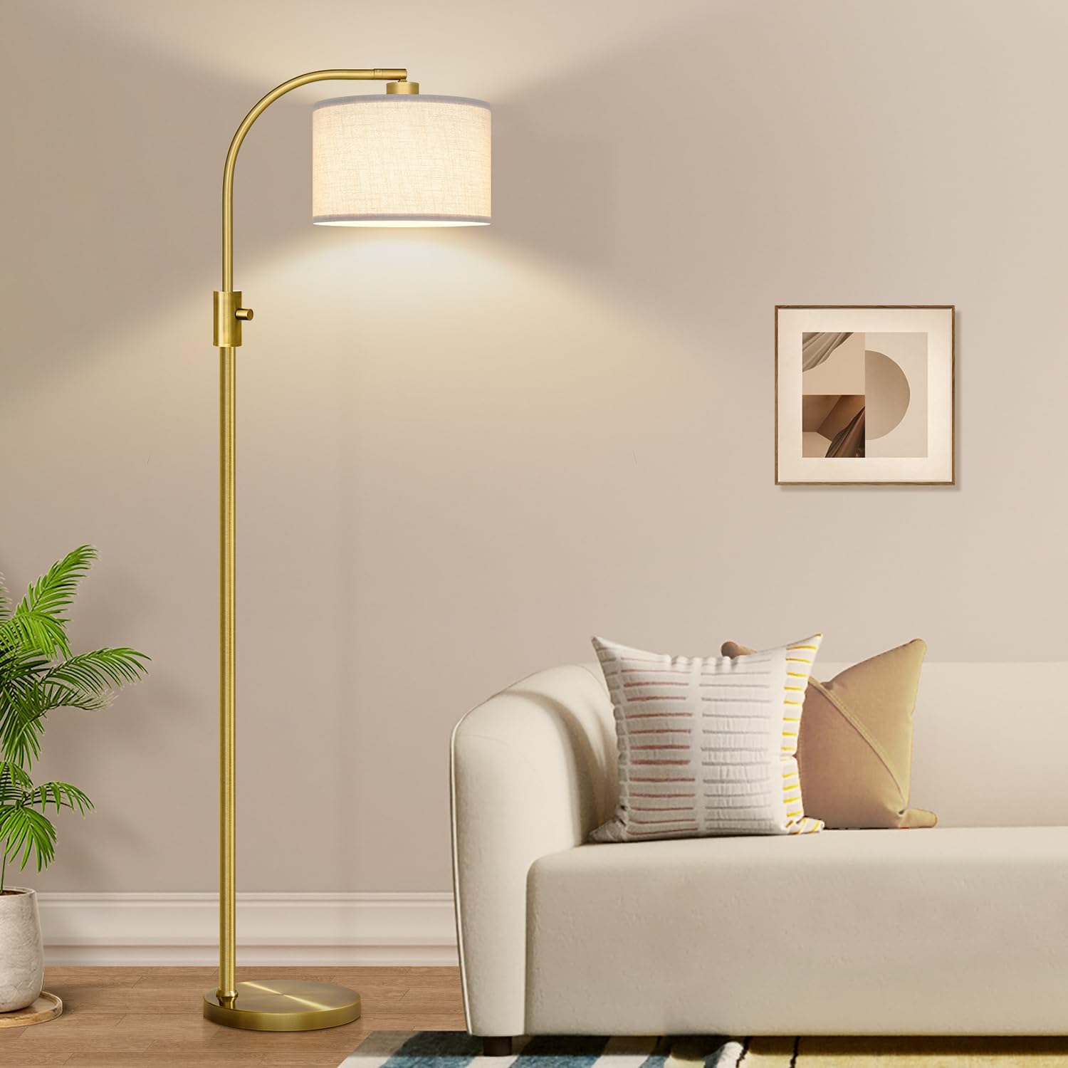 Detalle de Nintiue Floor Lamp with Linen Shade