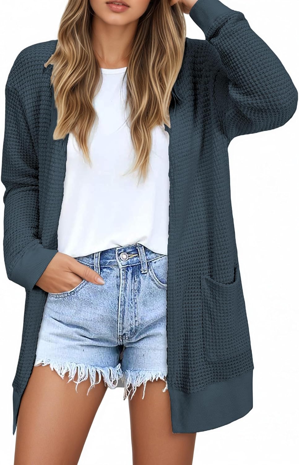 Thumbnail 5 de GLEENOD Damen-Cardigan langarm offen mit Taschen – Strickjacke im Casual/Elegant-Look