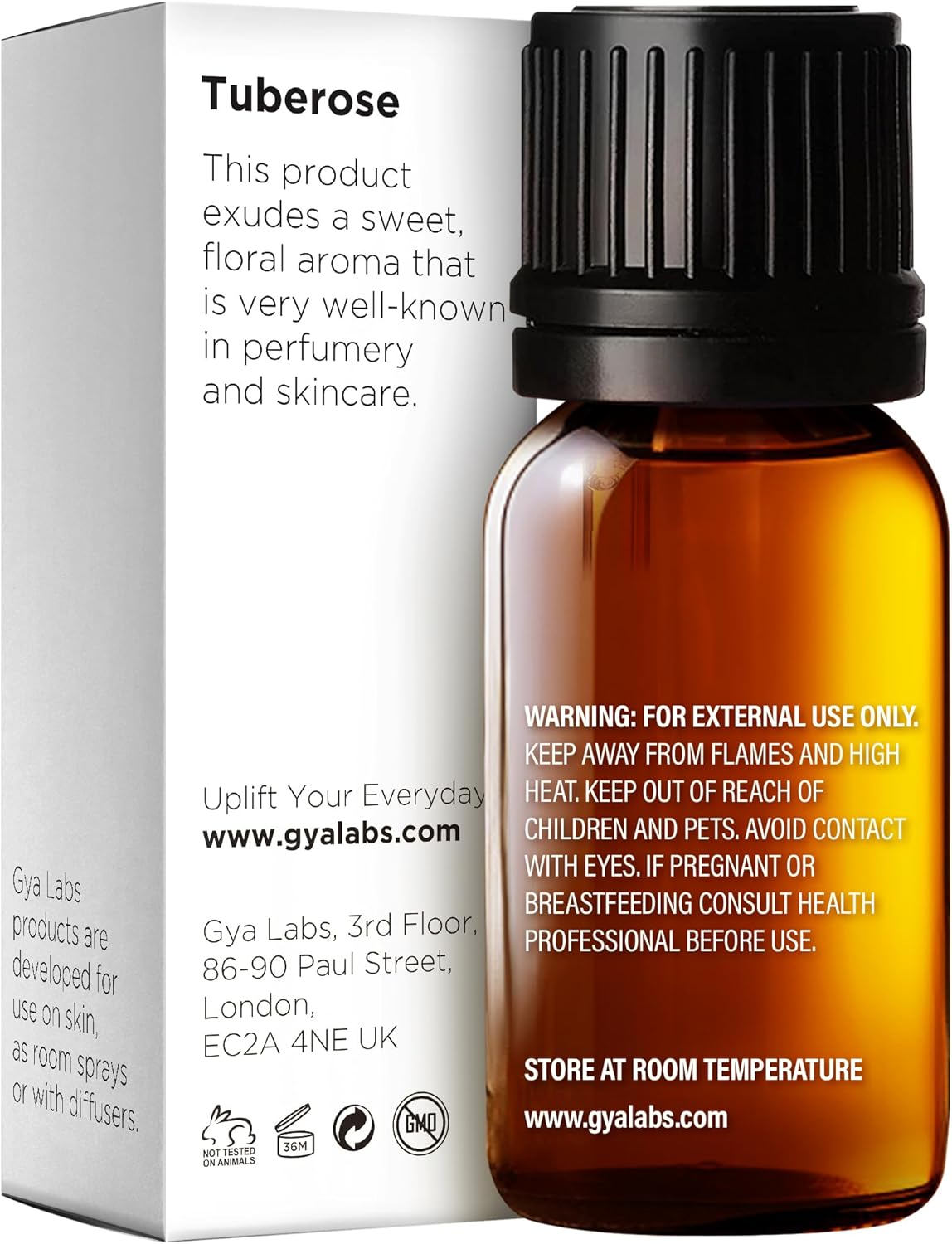 Detalle de Gya Labs Tuberose Essential Oil (10ml) for Diffuser, Massage & DIY Fragrance
