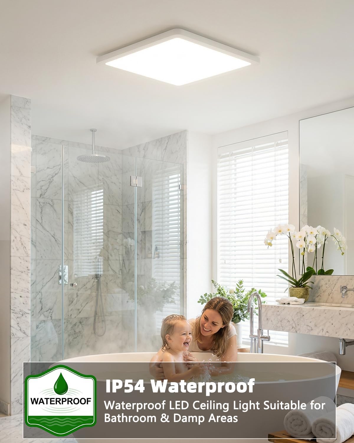 Thumbnail 4 de Bowfar Deckenleuchte LED 12W – Dimmbar, IP54, 2600 lm, 3000–6500K, Fernbedienung, ultra-dünn Ø30 cm