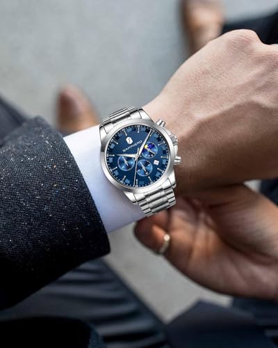 Detalle de BENYAR Reloj Cronógrafo de Hombre con Fecha, 50M, Acero Inoxidable