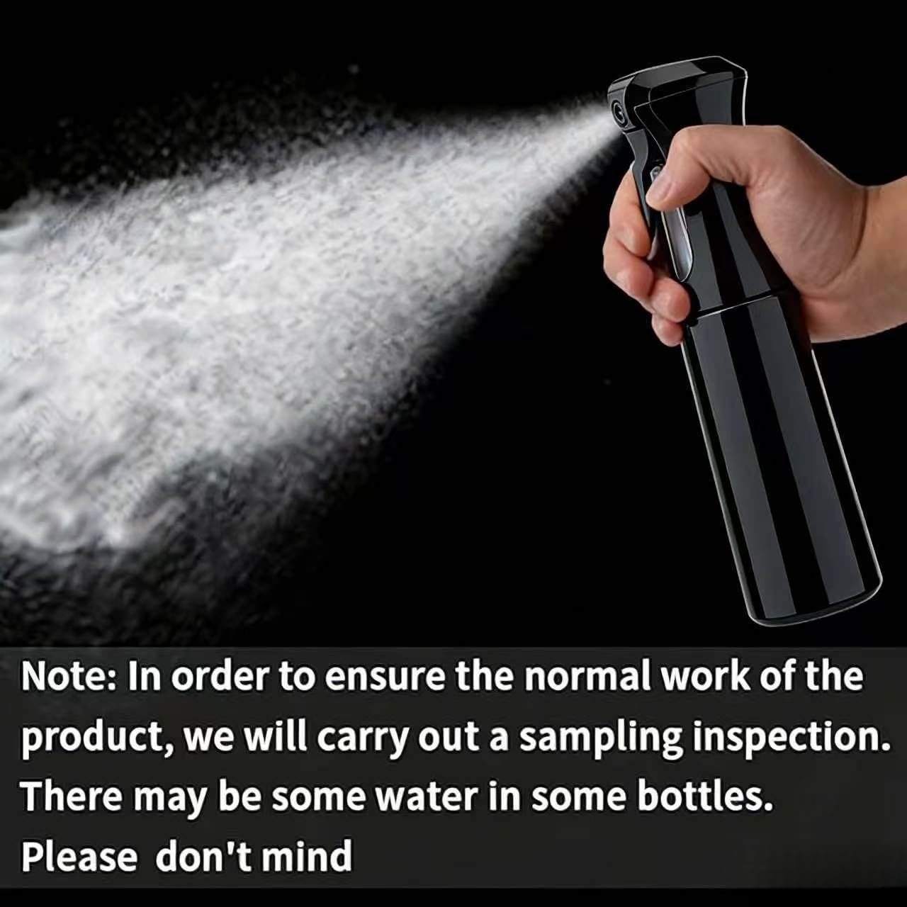 Detalle de ZHIYE Hair Spray Bottle: Continuous Water Mister with Fine All‑Angle Mist (5.4oz / 160ml, Black)
