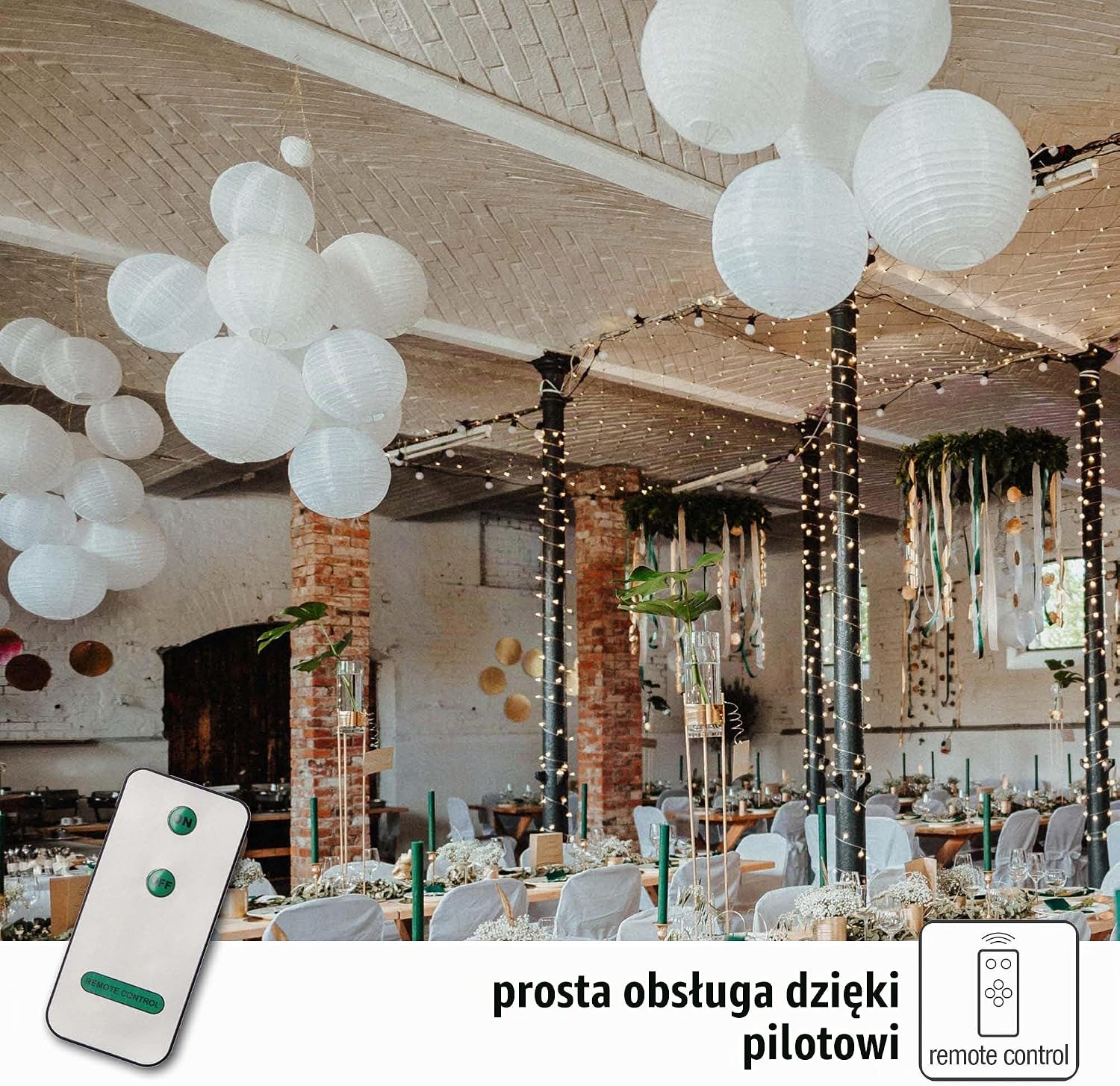 Detalle 2 de Hellum 150889 – zestaw 7 lampionów zewnętrznych LED, ciepłe światło i pilot