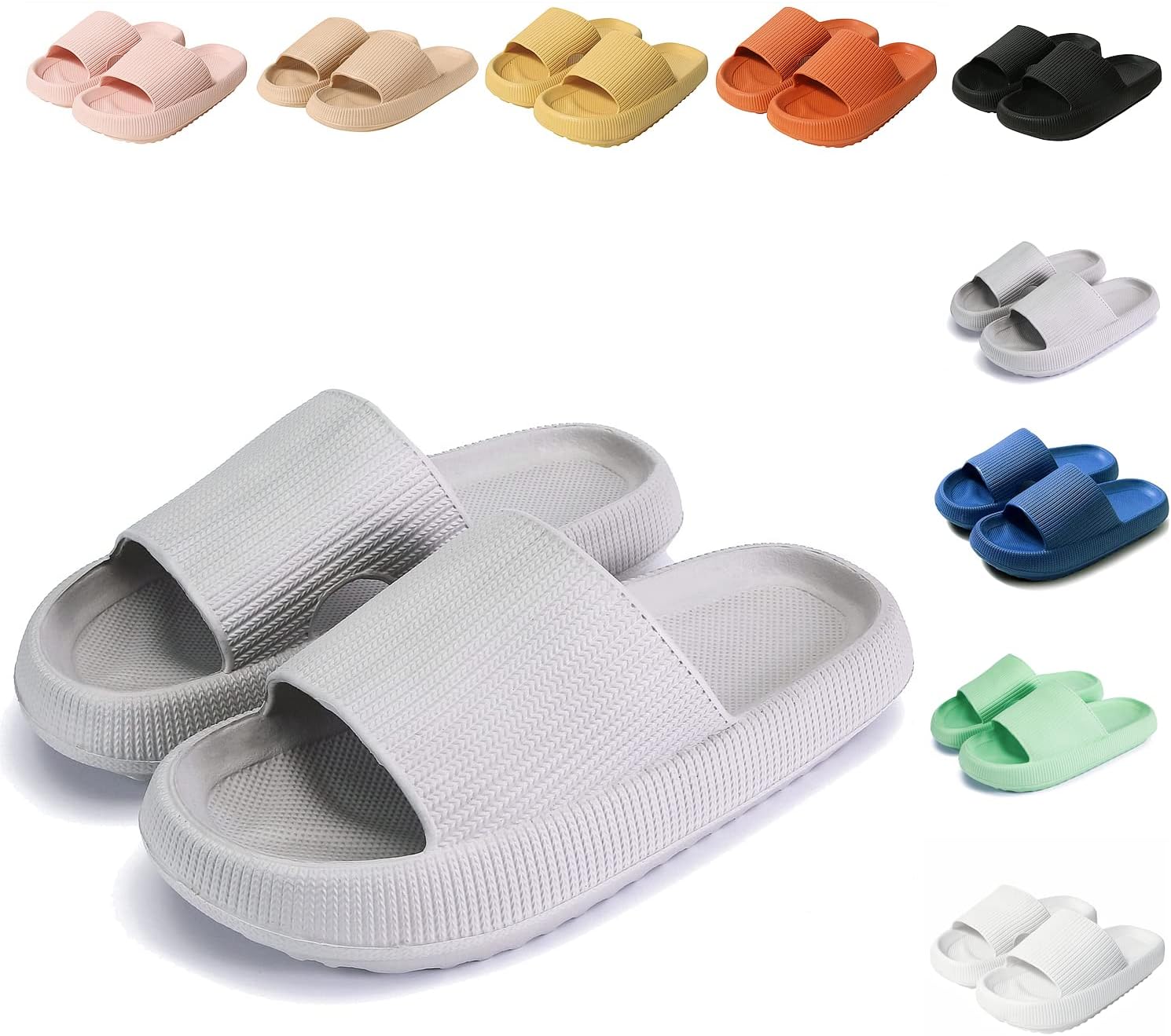 Detalle de Sumvov Cozyslides Original Damen-Schlappen aus 100% EVA – rutschfest, weich & schnell trocknend