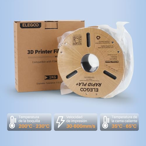 Detalle 2 de ELEGOO Filamento PLA+ de Alta Velocidad 1.75 mm, 1 KG – Negro