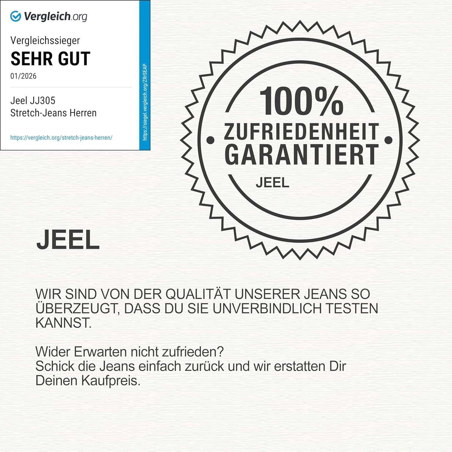 Thumbnail 6 de JEEL Herren-Jeans Regular-Fit Straight-Cut mit Stretch – Basic Washed