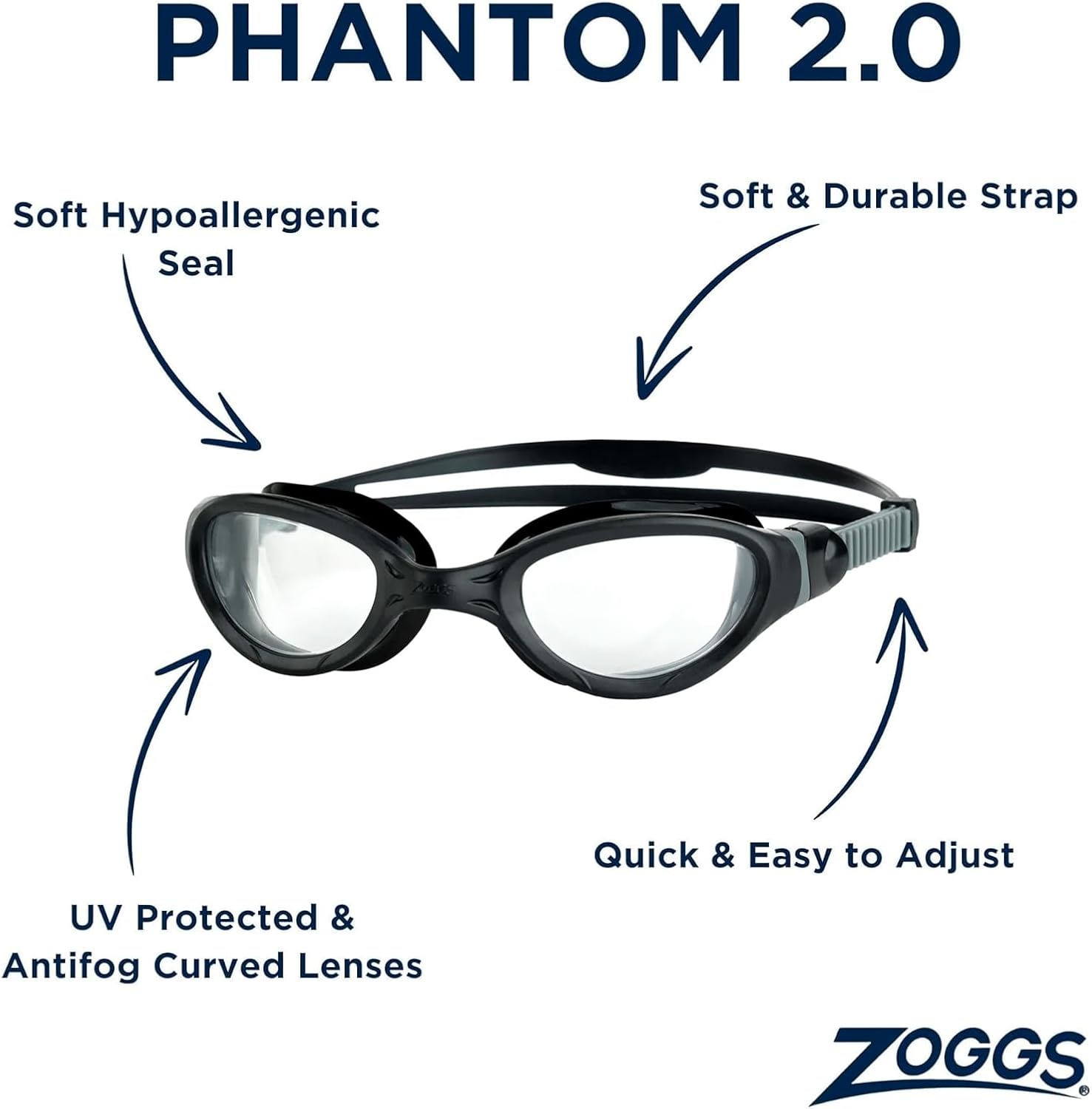Thumbnail 1 de Zoggs Phantom 2.0 Adult Swimming Goggles review