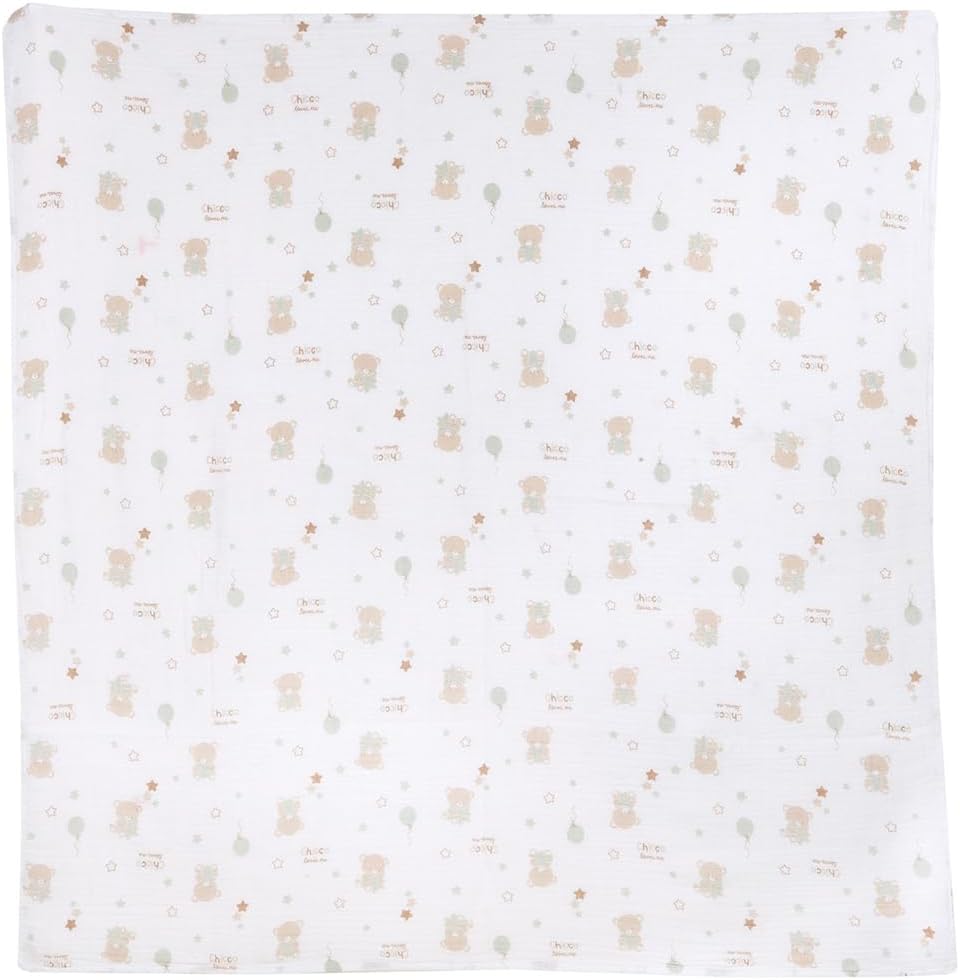Detalle 2 de Chicco Set di 3 Mussole Neonato in Cotone Morbido: versatile e regalo ideale