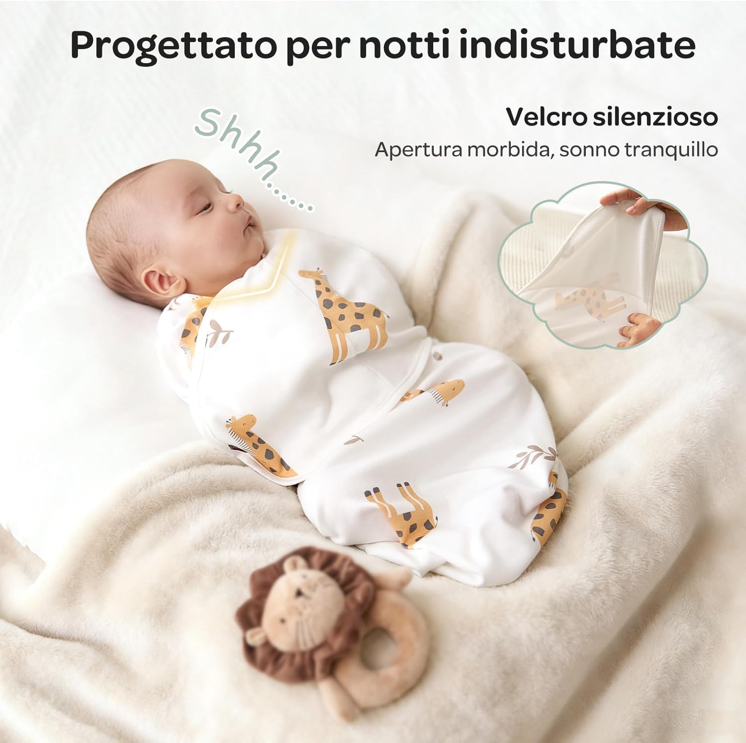 Thumbnail 3 de Momcozy Swaddle Neonato: Chiusura Silenziosa e Cerniera Inferiore per Pancia‑a‑pancia in Sicurezza