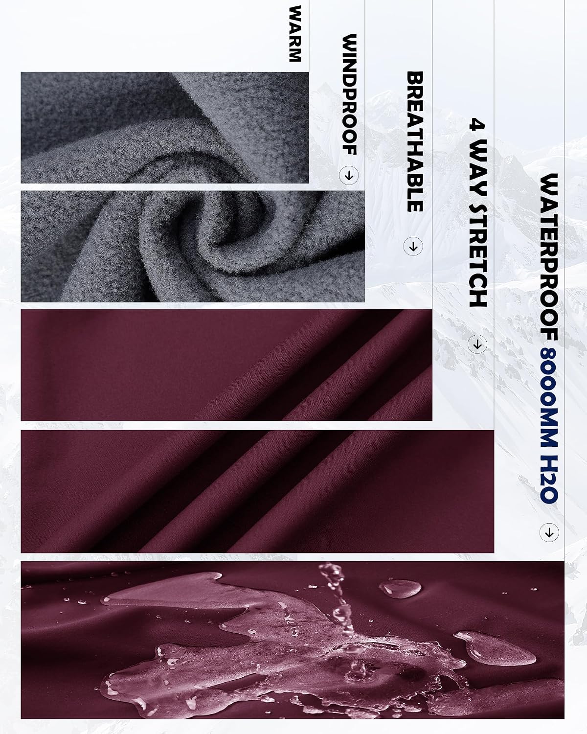 Detalle 2 de 33,000ft Damen-Softshelljacke 8.000 mm wasserdicht