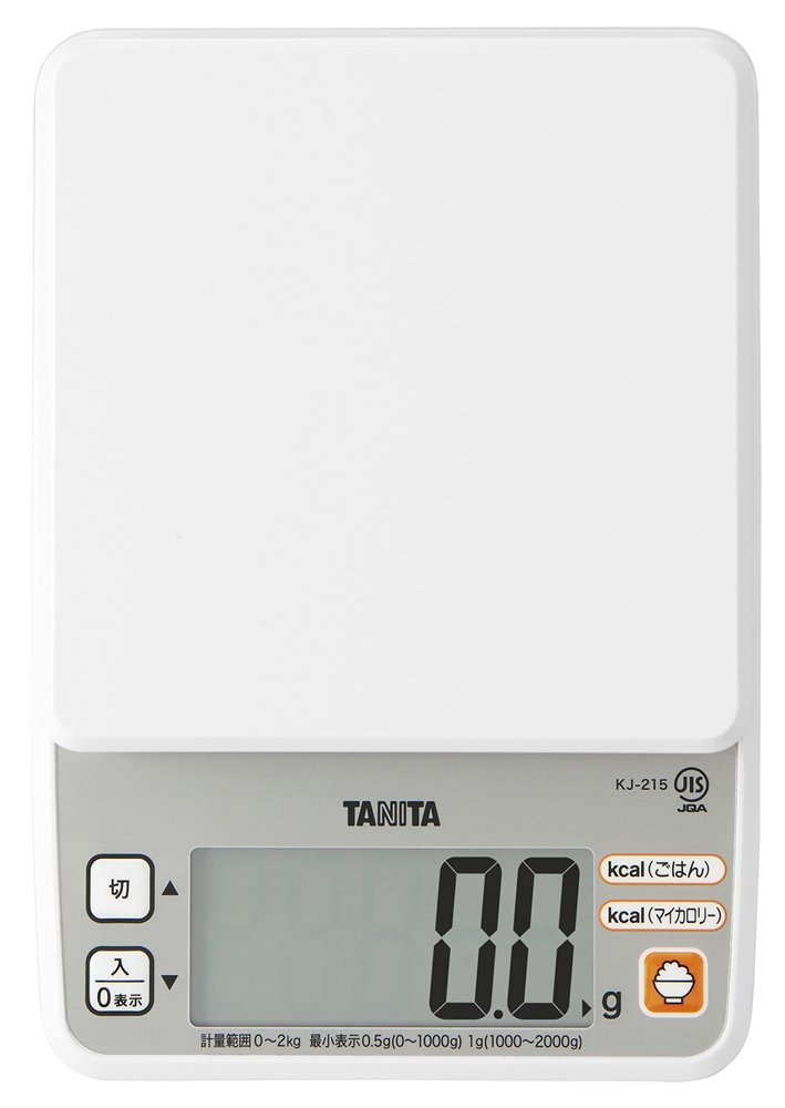 Thumbnail 1 de タニタ KJ-215 WH デジタルクッキングスケール 0.5g単位・最大2kg・ごはんのカロリー計測