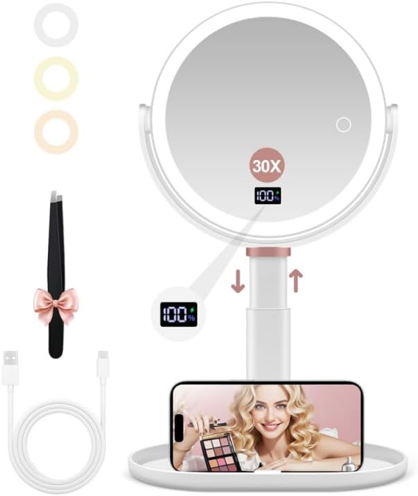 Detalle de GOMIPURU Makeup Magnifying Mirror 30X/1X