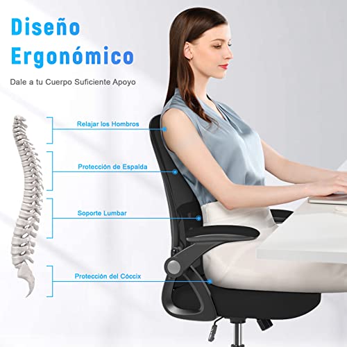 Detalle de naspaluro Silla de Oficina Ergonómica 🪑 Con Reposabrazos y Soporte